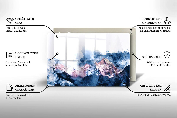 Copri piano cottura Montagne dipinte astratte