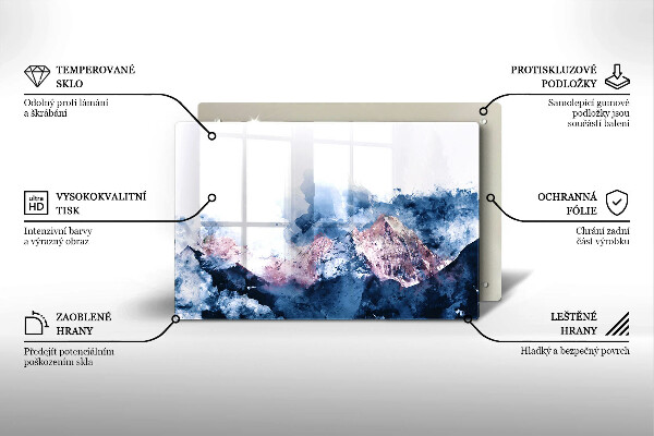 Copri piano cottura Montagne dipinte astratte