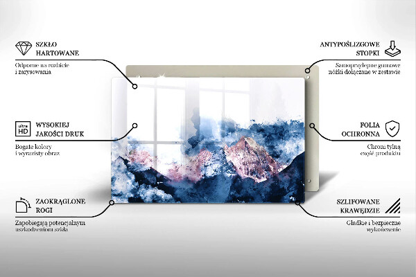 Copri piano cottura Montagne dipinte astratte