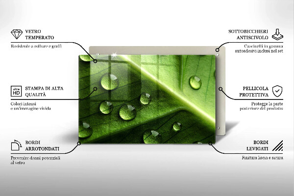 Copri piano cottura Rugiada e foglia della natura