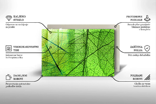 Copri piano cottura Vene delle foglie naturali