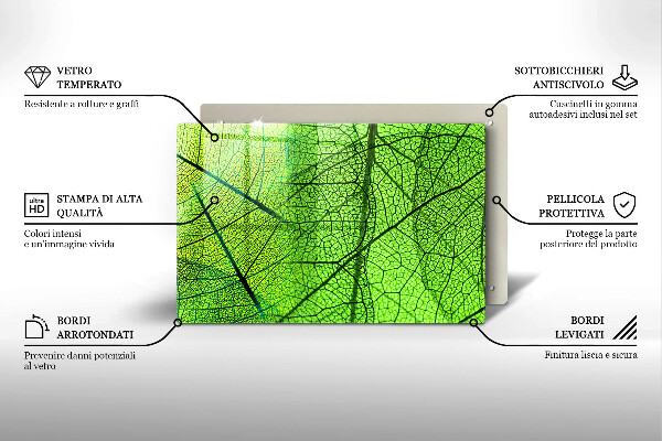 Copri piano cottura Vene delle foglie naturali
