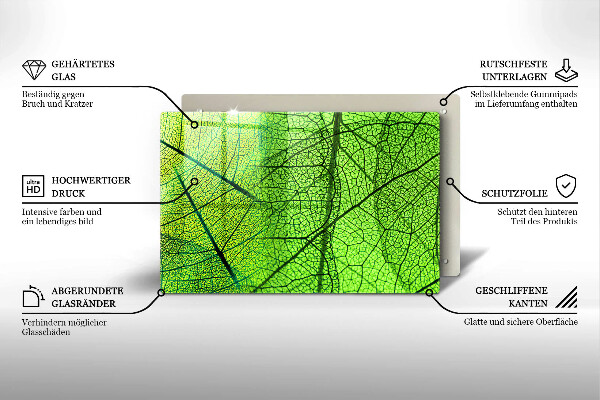 Copri piano cottura Vene delle foglie naturali
