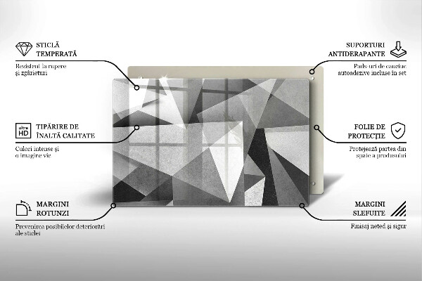 Copri cucina in vetro Astrazione tagliente concreta