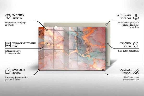 Protezione piano cottura Marmo con oro