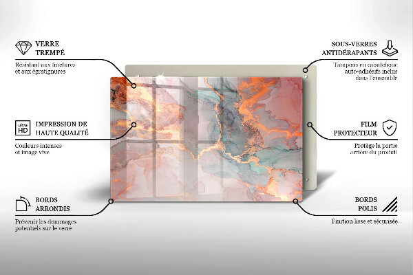 Protezione piano cottura Marmo con oro