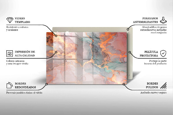 Protezione piano cottura Marmo con oro