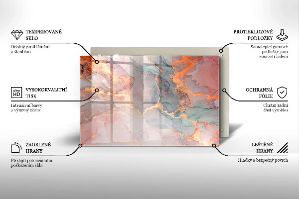 Protezione piano cottura Marmo con oro