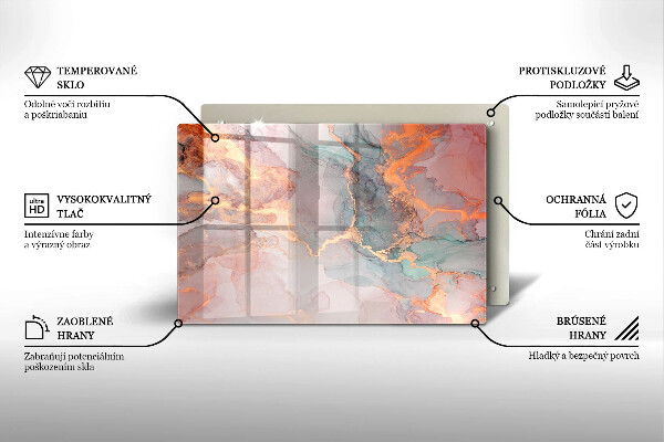 Protezione piano cottura Marmo con oro