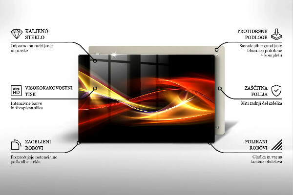 Copri cucina in vetro Fumo e luce astratti