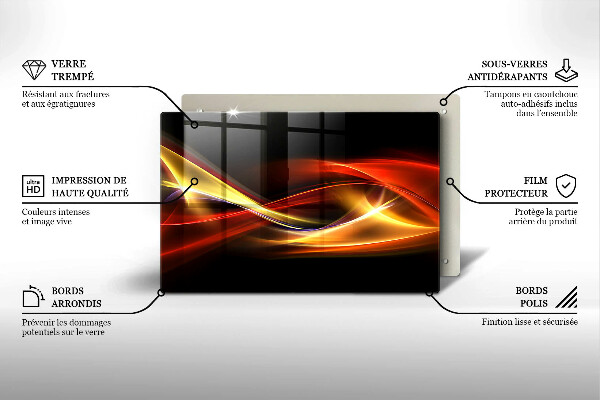 Copri cucina in vetro Fumo e luce astratti