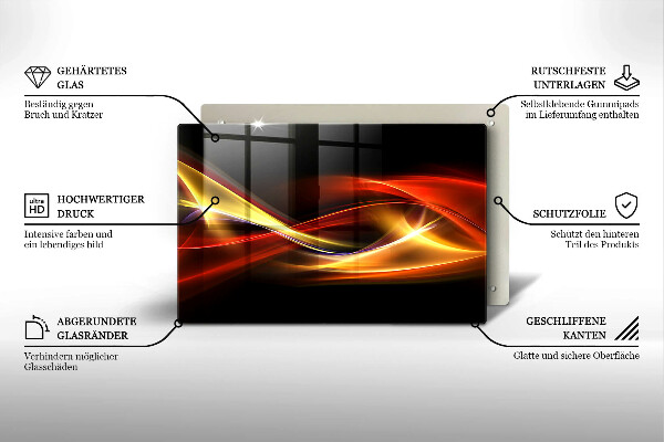 Copri cucina in vetro Fumo e luce astratti