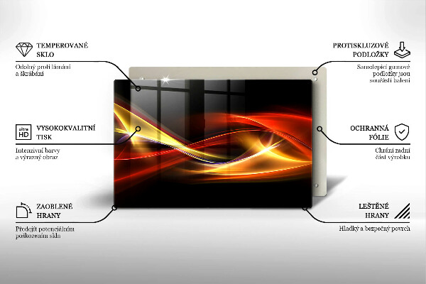 Copri cucina in vetro Fumo e luce astratti