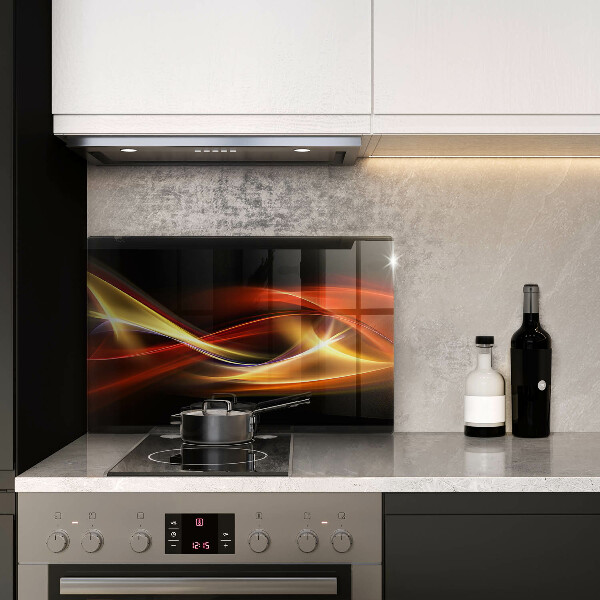 Copri cucina in vetro Fumo e luce astratti