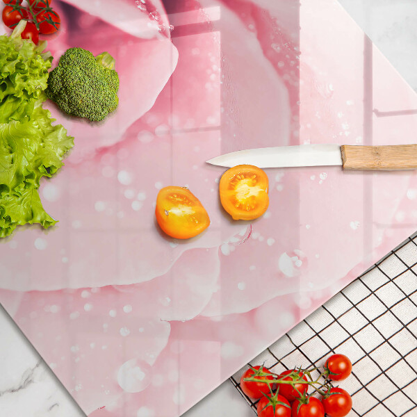 Protezione piano cottura Gocce di rugiada e fiore di rosa