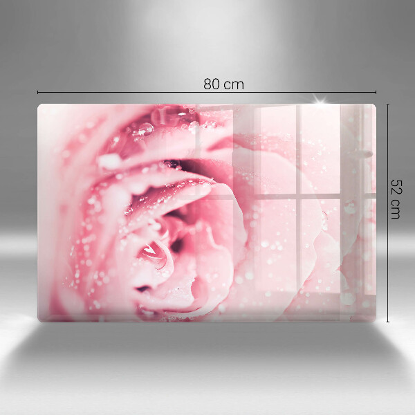 Protezione piano cottura Gocce di rugiada e fiore di rosa