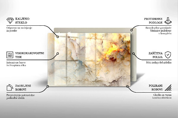 Copri piano cottura Struttura in marmo con oro