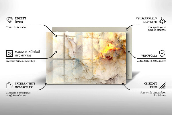 Copri piano cottura Struttura in marmo con oro