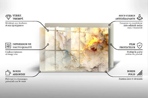 Copri piano cottura Struttura in marmo con oro
