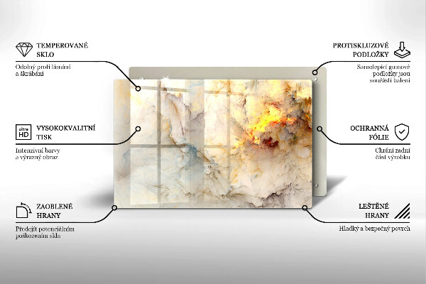 Copri piano cottura Struttura in marmo con oro