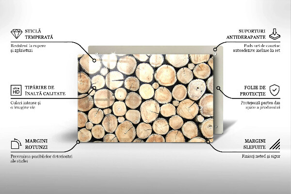 Copri piano cottura Tronchi d'albero in legno