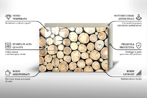Copri piano cottura Tronchi d'albero in legno