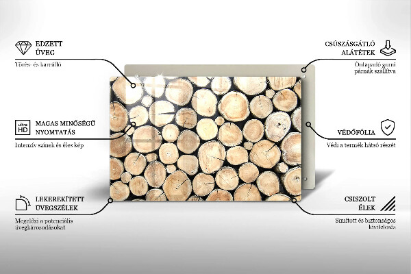 Copri piano cottura Tronchi d'albero in legno