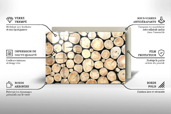 Copri piano cottura Tronchi d'albero in legno