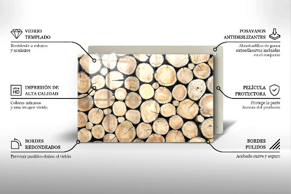 Copri piano cottura Tronchi d'albero in legno