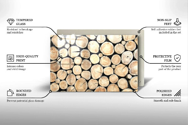 Copri piano cottura Tronchi d'albero in legno