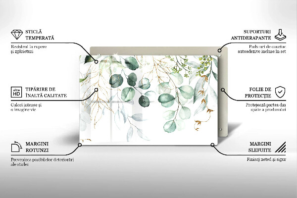 Protezione piano cottura Piante dipinte