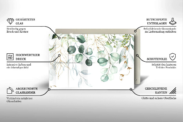 Protezione piano cottura Piante dipinte