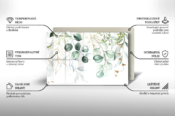 Protezione piano cottura Piante dipinte