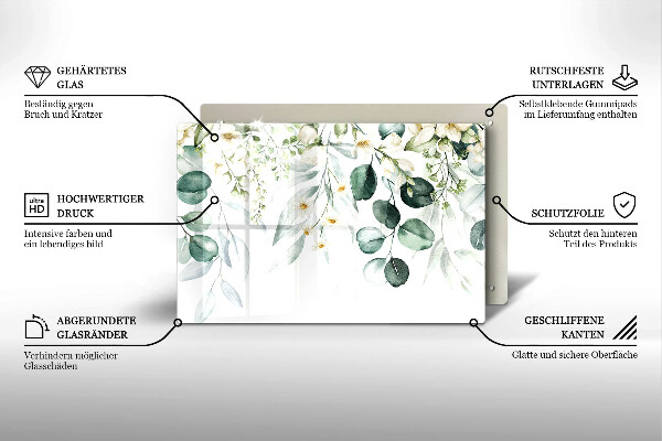 Copri piano cottura Piante ad acquerello