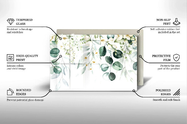 Copri piano cottura Piante ad acquerello