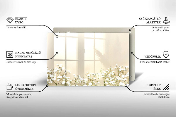 Copri piano cottura Fiori boho in gesso