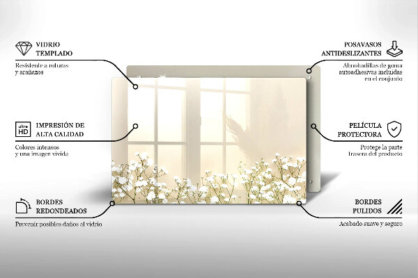 Copri piano cottura Fiori boho in gesso