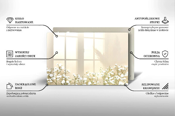 Copri piano cottura Fiori boho in gesso