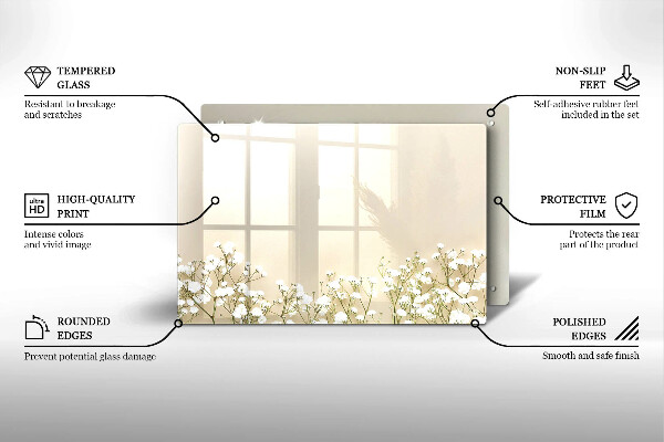 Copri piano cottura Fiori boho in gesso