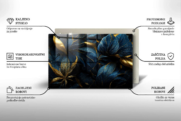 Protezione piano induzione Foglie decorative con oro