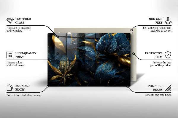 Protezione piano induzione Foglie decorative con oro