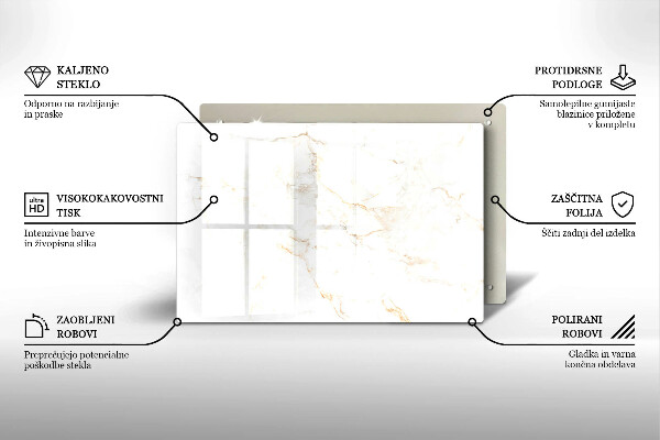Protezione piano induzione Elegante pietra di marmo