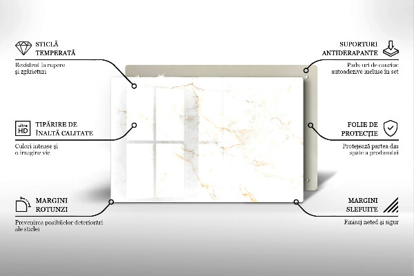 Protezione piano induzione Elegante pietra di marmo