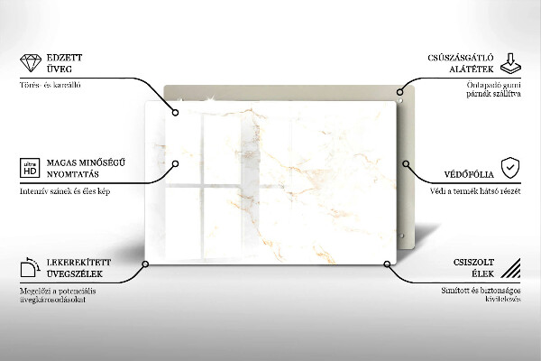 Protezione piano induzione Elegante pietra di marmo