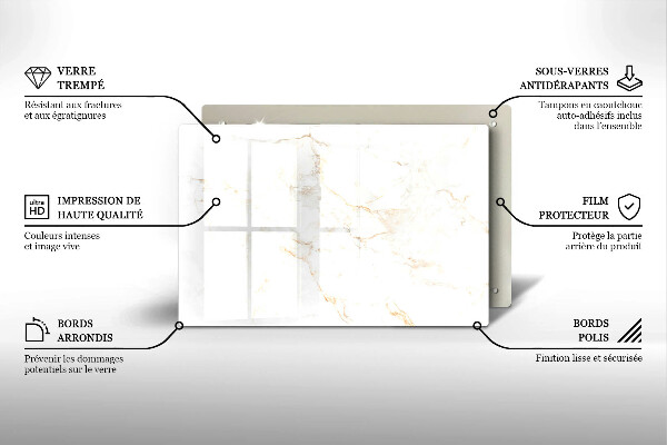 Protezione piano induzione Elegante pietra di marmo