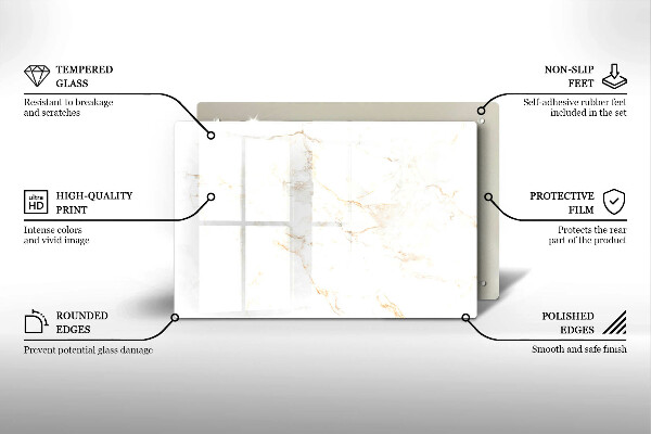 Protezione piano induzione Elegante pietra di marmo