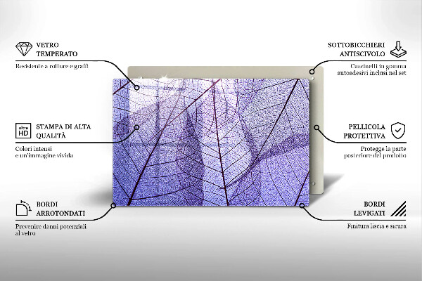 Protezione piano induzione Foglie con venature