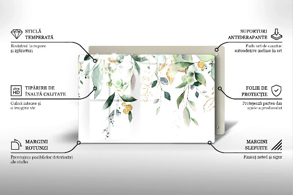 Protezione piano induzione Foglie ad acquerello