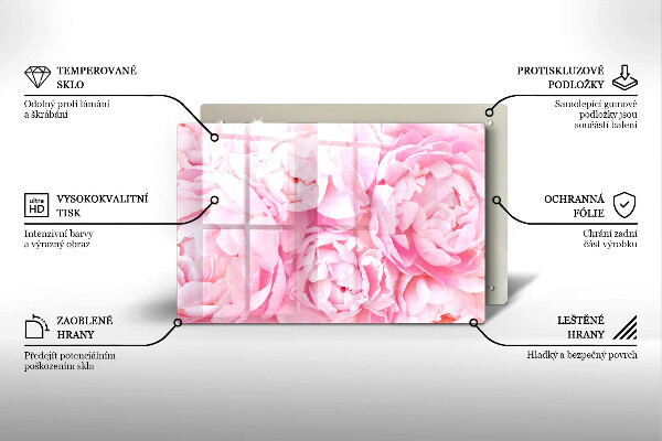 Copri cucina in vetro Peonie delicate