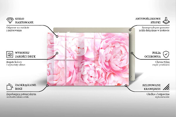 Copri cucina in vetro Peonie delicate